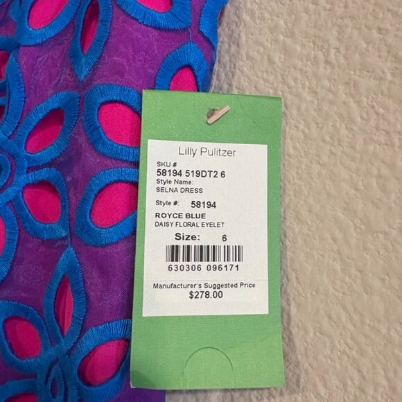 Lilly Pulitzer “Selna Dress” Size 6 Royce Blue - Picture 3 of 4